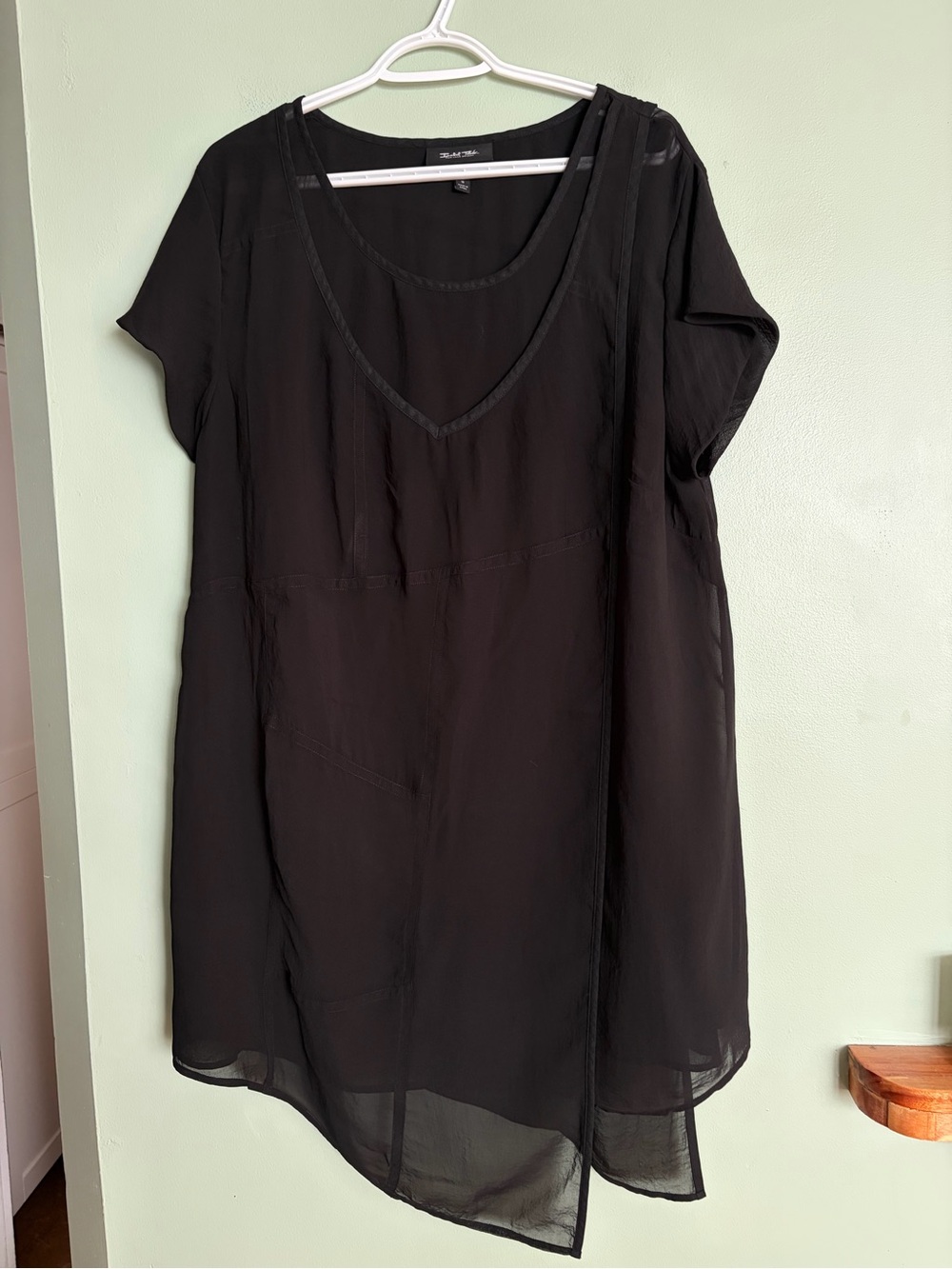 ISABEL TOLEDO Lane Bryant Sheer Layered Tunic Top 16 Black Dark Feminine Gothic